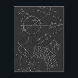 Math-Tafel Postkarte<br><div class="desc">Mathematik Formeln und Grafiken auf der Tafel</div>