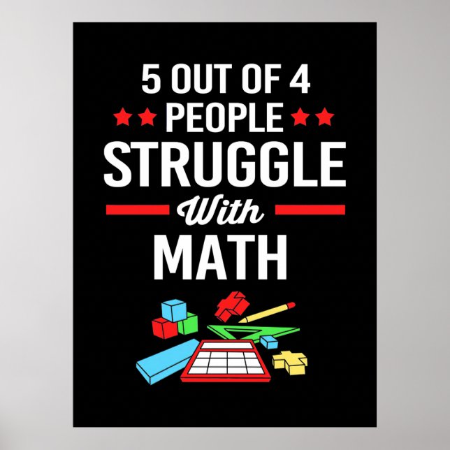 Math Teacher 5 Out Of 4 People Poster (Vorne)