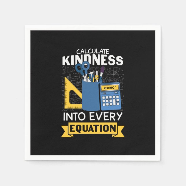 Math Teacher berechnet Kindness Serviette (Vorderseite)