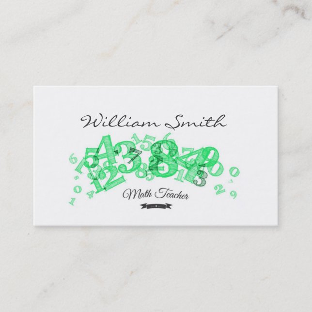 Math Teacher Business Card Visitenkarte (Vorderseite)