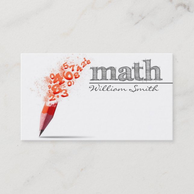 Math Teacher Business card Visitenkarte (Vorderseite)