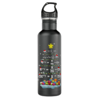 Math Teacher Christmas Tree Funny Christmas Math f Edelstahlflasche