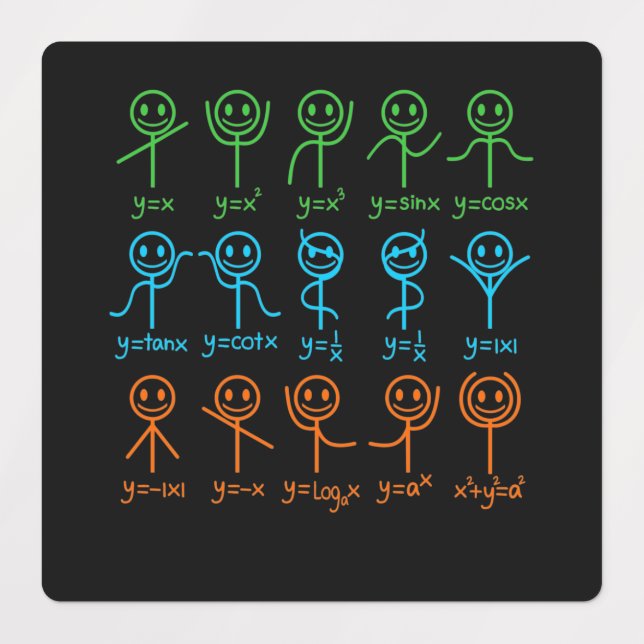 Math Teacher Dance Gleichung Mathematischer Mathem Etiketten (Design 1)