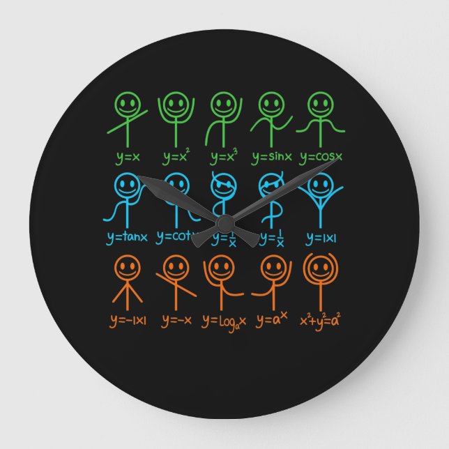 Math Teacher Dance Gleichung Mathematischer Mathem Große Wanduhr (Vorderseite)