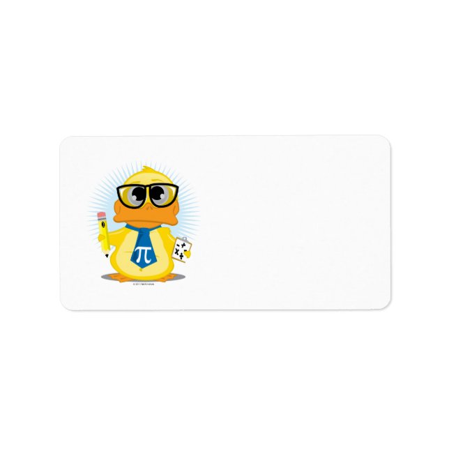 Math Teacher Duck Adressaufkleber (Vorne)