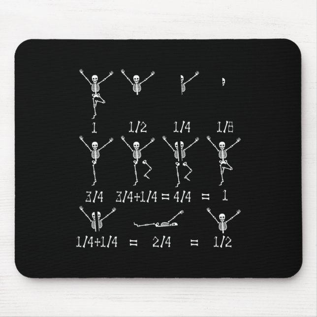 Math Teacher Equation Skeleton Math Students Hallo Mousepad (Vorne)