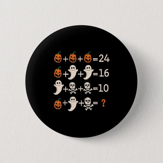 Math Teacher Halloween Algebra Operation Mathemati Button (Vorderseite)