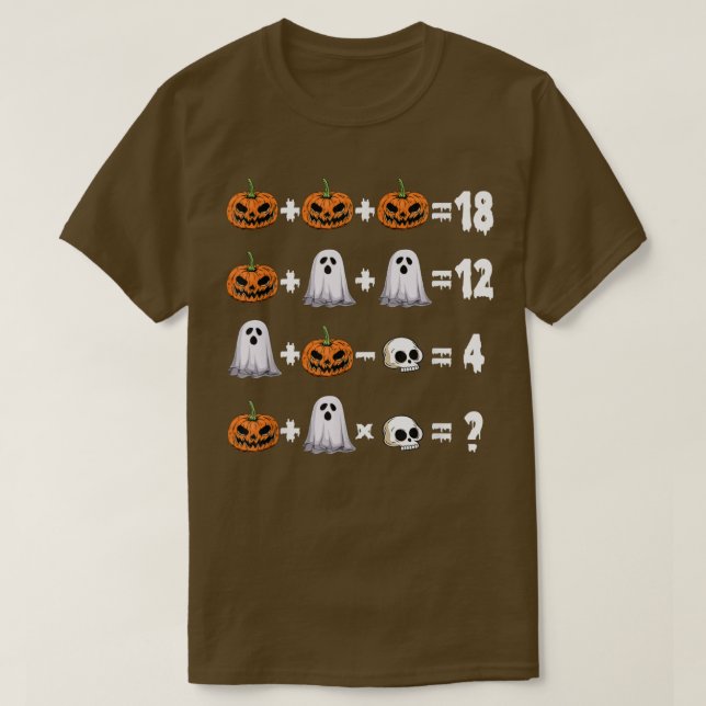 Math Teacher Halloween Jack O Lantern Ghost Math L T-Shirt (Design vorne)