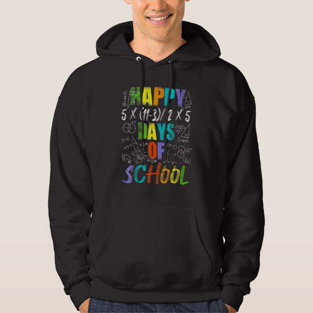 Math Teacher Happy 100th Day Of School Equations_3 Hoodie (Vorderseite)