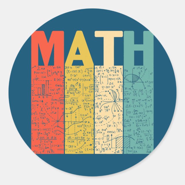 Math Teacher Liebe Math Runder Aufkleber (Vorderseite)