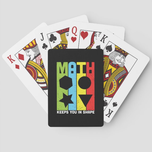 Math Teacher Math Keeps You In Shape Spielkarten (Rückseite)
