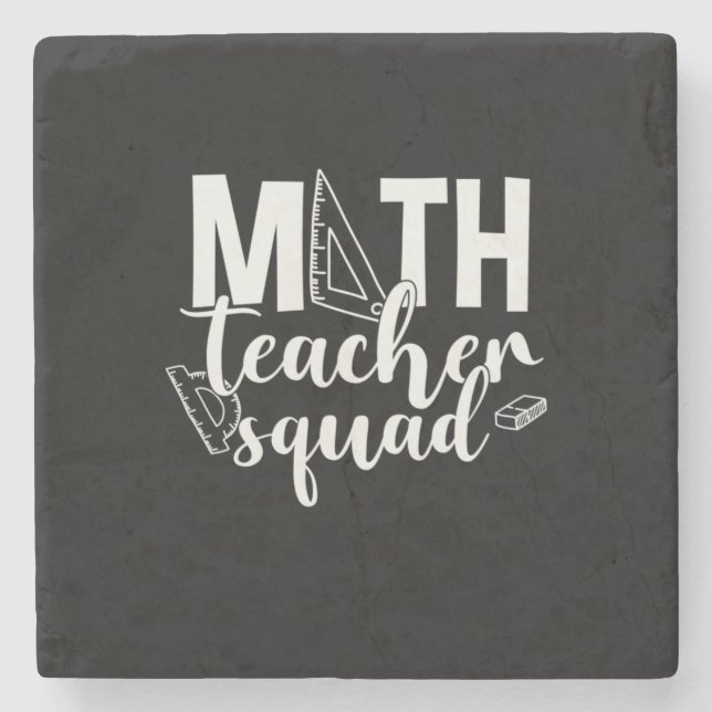 Math Teacher Math Teacher Squad Steinuntersetzer (Vorderseite)