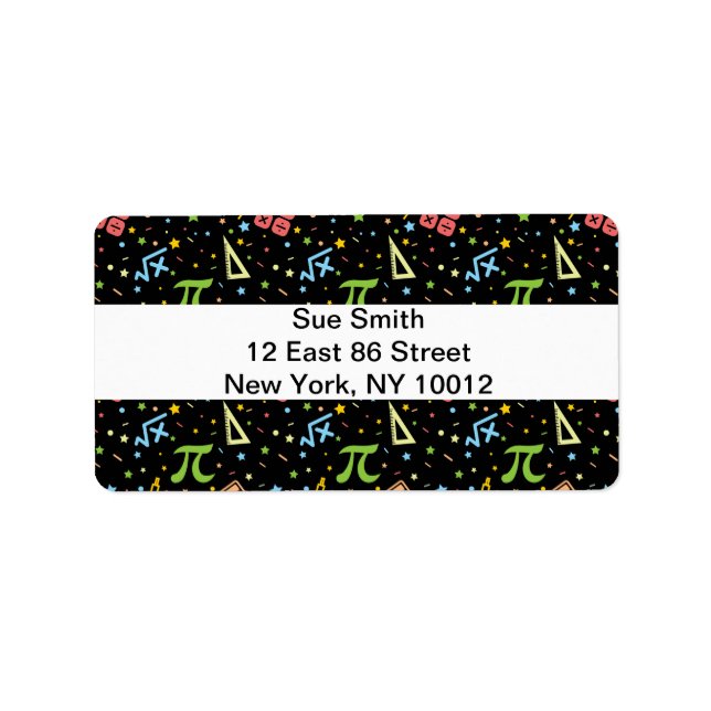 Math Teacher - Mathematics Data Geek Symbols Adressaufkleber (Vorne)