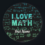 Math Teacher or Mathematics Professor and Student Große Wanduhr<br><div class="desc">Math Teacher or Mathematics Professor and Student Design for all who love mathematics and Algebra.</div>