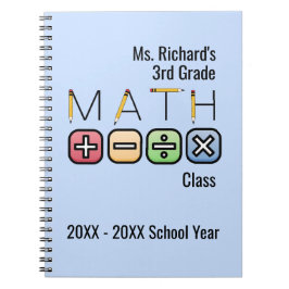 Math Teacher | Personalisierte Arithmetische Symbo Notizblock