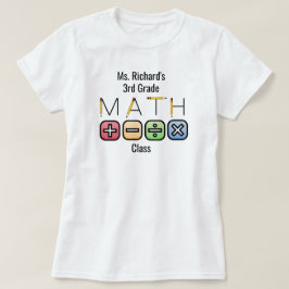 Math Teacher | Personalisierte Arithmetische Symbo T-Shirt