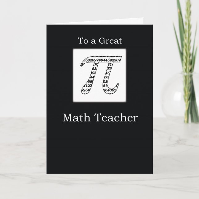 Math Teacher Pi Day Black Karte (Vorderseite)