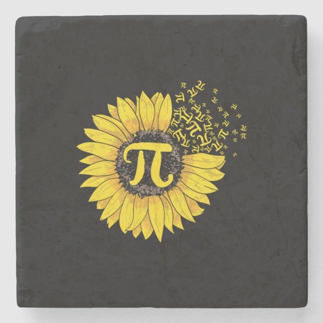 Math Teacher Pi Nummer Sonnenblume Steinuntersetzer (Vorderseite)