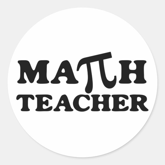 Math Teacher Runder Aufkleber (Vorderseite)