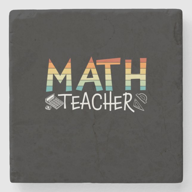 Math Teacher Steinuntersetzer (Vorderseite)