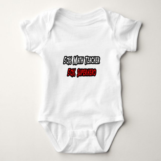 Math Teacher / Superheld Baby Strampler (Vorderseite)