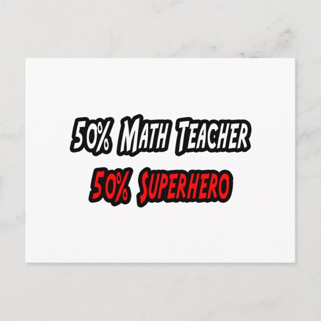 Math Teacher / Superheld Postkarte (Vorderseite)