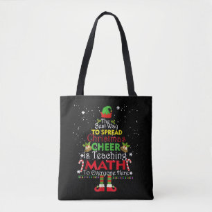Math Teacher Weihnachts-Shirt Elf Weihnachtsmann Tasche