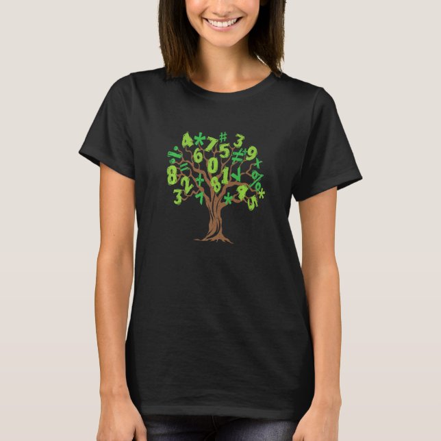 Math Tree I Tree Math Symbols Numbers Trees Math P T-Shirt (Vorderseite)