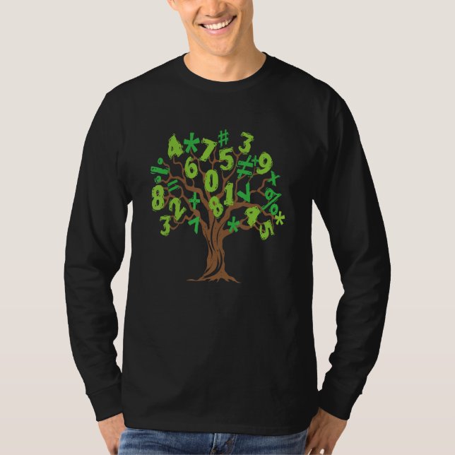 Math Tree I Tree Math Symbols Numbers Trees Math T-Shirt (Vorderseite)