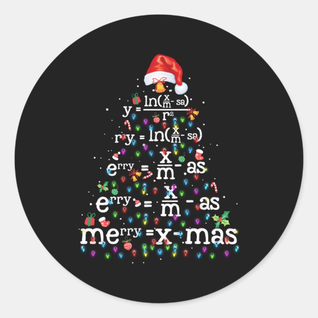 Math Tree Runder Aufkleber (Vorderseite)