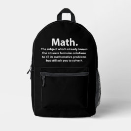 Math Typografie Funny Math Bedruckter Rucksack