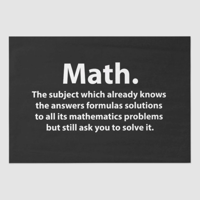 Math Typografie Funny Math Seidenpapier (Vorderseite)