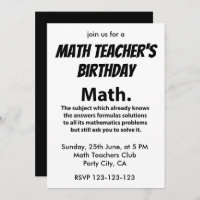 Math Typogragrah Mathematih Lehrer Birthday Math