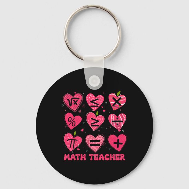 Math Valentinstag Lehrer Math Symbol Arithmetik Schlüsselanhänger (Vorderseite)