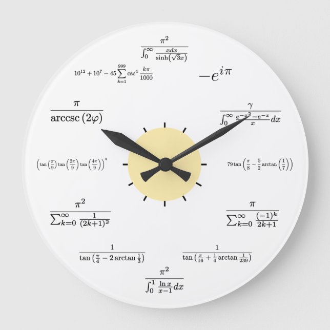 Math Wall Clock Große Wanduhr (Vorderseite)