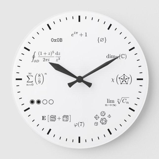 Math Wall Clock (Large) Große Wanduhr (Vorderseite)