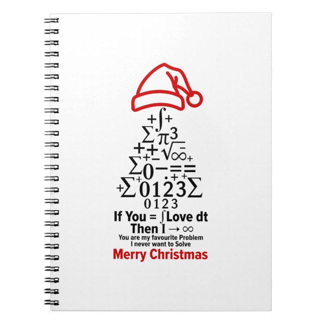 Math-Weihnachtsbaum-Notizbuch - Liebesgeschenk Notizblock (Vorderseite)