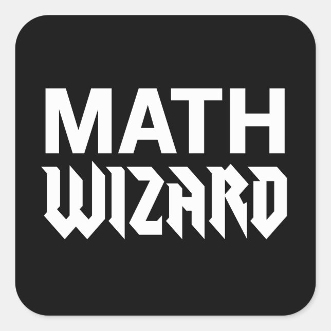 Math Wizard Quadratischer Aufkleber (Vorderseite)
