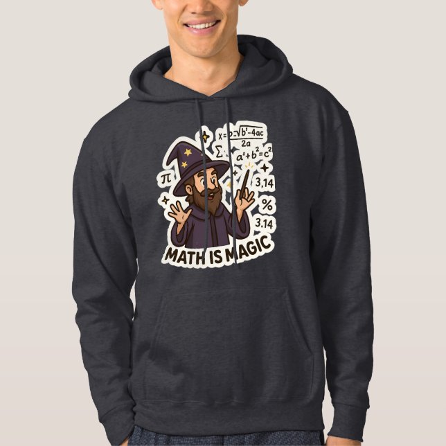 Math Wizard Sticker - "Mathe is Magic" transparent Hoodie (Vorderseite)