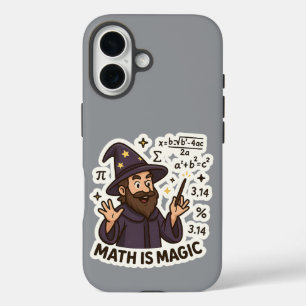 Math Wizard Sticker - "Mathe is Magic" transparent iPhone 16 Hülle