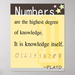 Math Zitat von Plato Poster