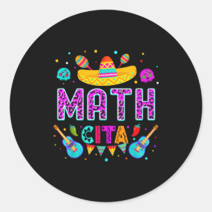 Mathcita fünfter Mai Mathematiklehrer Leopard Runder Aufkleber