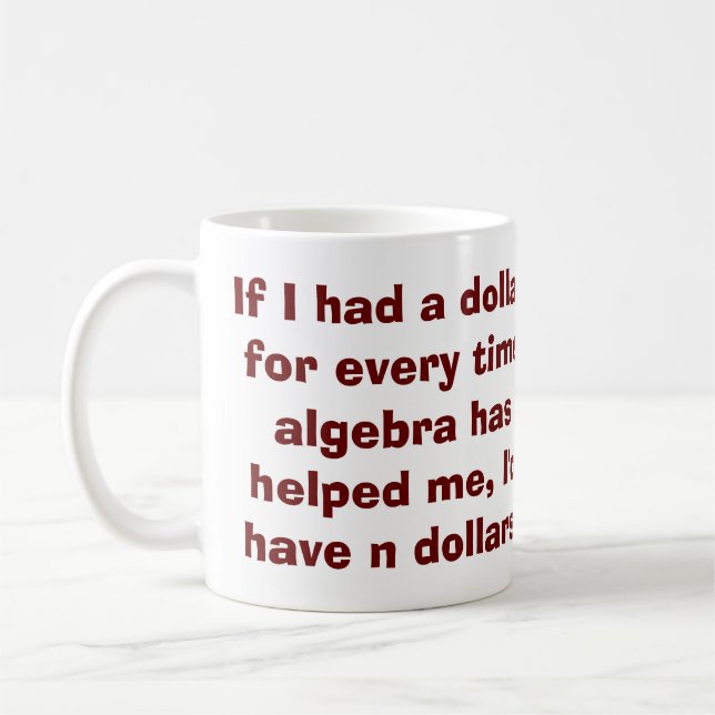 Mathe-Algebra-Tasse Kaffeetasse (Links)