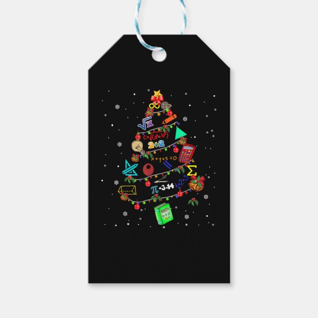 Mathe Christmas Tree Xmas Geschenk Geschenkanhänger (Vorderseite)