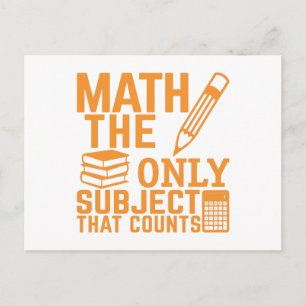 Mathe. Das einzige Thema, das zählt. Math Pun Joke Postkarte