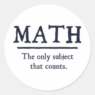 Mathe das einzige Thema, das zählt Runder Aufkleber