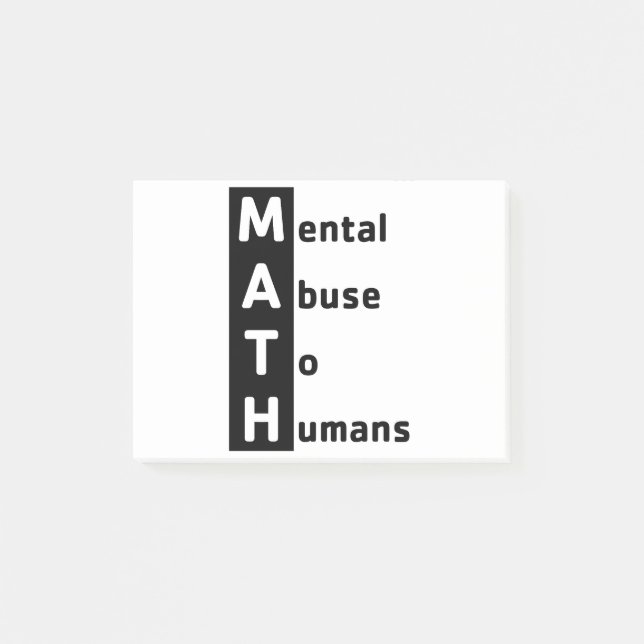 Mathe-Definition Post-it Klebezettel (Vorderseite)