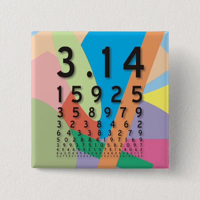 Mathe: die bunte mathematische Konstante von PU Button (Vorderseite)
