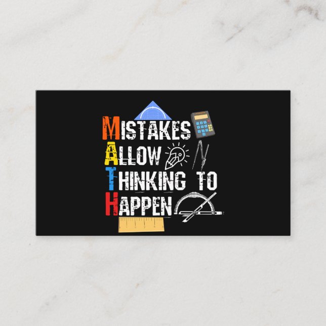 Mathe. Fehler erlauben es zu denken Visitenkarte (Vorderseite)