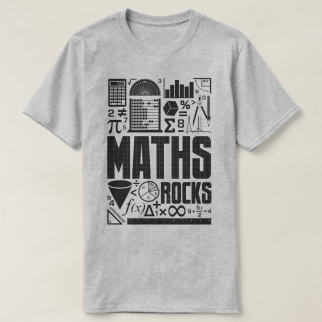 Mathe-Felsen-Mathematikgeek-Nerd-Slogan-T - Shirt (Design vorne)